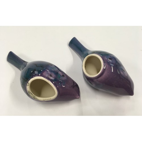 201 - Poole Pottery pair of small purple/blue birds (2)