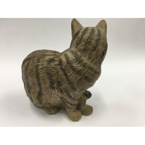 212 - Poole Pottery Stoneware tabby cat modelled by Barbara Linley-Adams 7.5