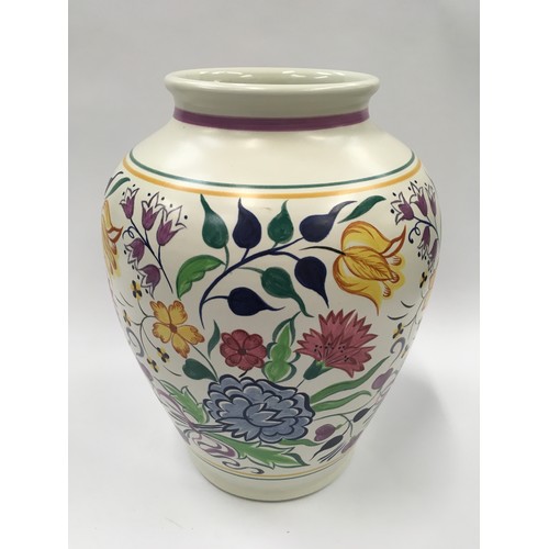 249 - Poole Pottery large BN pattern large vase hand decorated by Nellie Blackmore 13.25