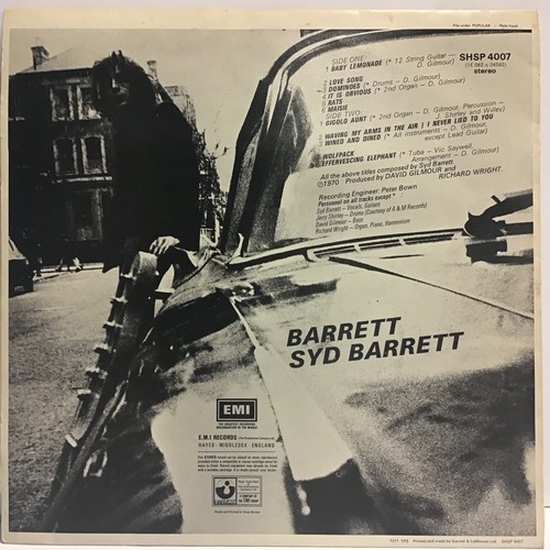 32 - SYD BARRETT VINYL LP RECORD 'BARRETT'. This is the 4th pressing on Stereo Harvest SHSP 4007 from 197... 