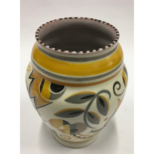 359 - Poole Pottery YE pattern Art Deco vase 6.8