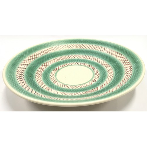 343 - Poole Pottery Freeform large PKT pattern bowl/charger 12.8