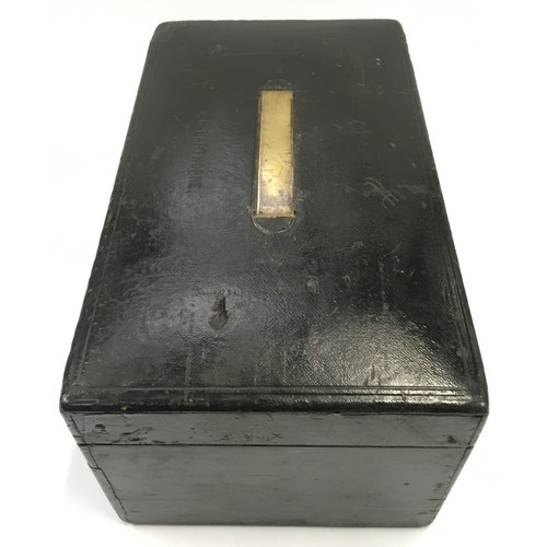 1 - Victorian black despatch box by Jenner & Knewstub to the queen, the top inscribed W R Carthorne, enc... 