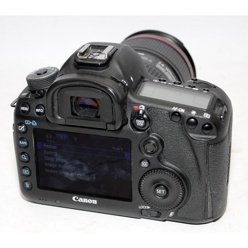 16 - Canon EOS 5d Mark III DSLR camera with fitted EF 24-105 1:4 zoom lens. Comes with battery and charge... 