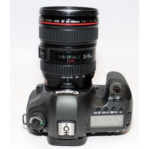 7 - Canon 5Ds DSLR camera with fitted Canon EF 24-105 zoom lens. Comes complete with battery and charger