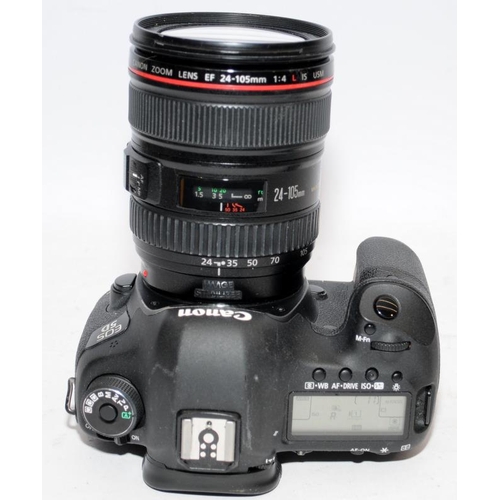 78 - Canon EOS 5d Mark III DSLR camera with fitted EF 24-105 1:4 zoom lens. Comes with battery and charge... 