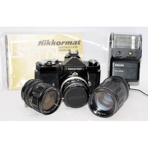 8 - Vintage Nikor Nikkormat FT N 35mm SLR camera. Shutter fires freely through various settings and film... 