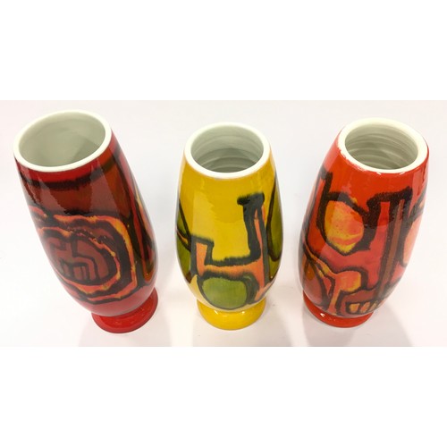 373 - Poole Pottery Delphis shape 15 vase designed by Carol Cutler together with two others (3)