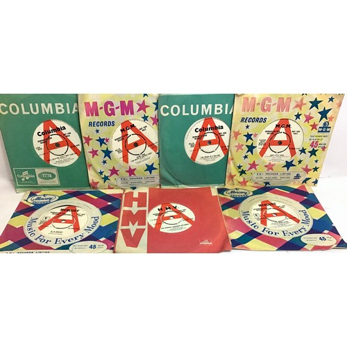 7 DEMO / PROMO VINYL 45RPM SINGLES. Appearing here to be in VG+