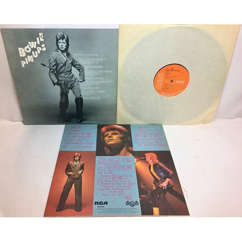 358 - DAVID BOWIE VINYL ALBUMS X 2. ‘Pin Ups’ on Orange Label RCA RS1003 from 1973 with insert followed by... 