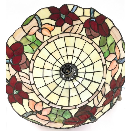 145 - Tiffany style glass light shade 16