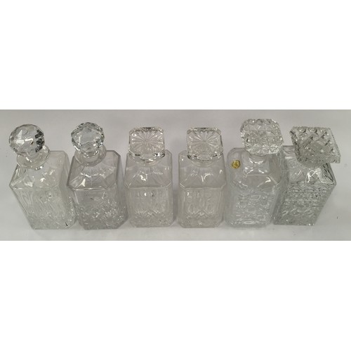 102 - Collection of cut crystal glass decanters (6).