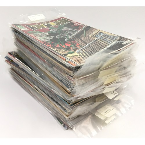 185 - Box full of 1980's/1990's comic strip comics from Marvel, DC, Dark Horse and others. Approx 70 in to... 