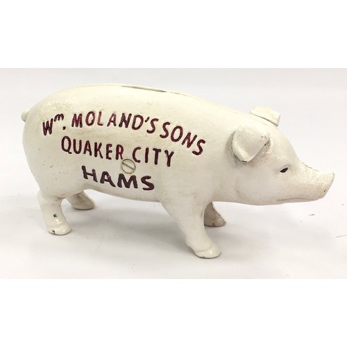 19 - Wm Moland's Sons advertising cast pig money box.