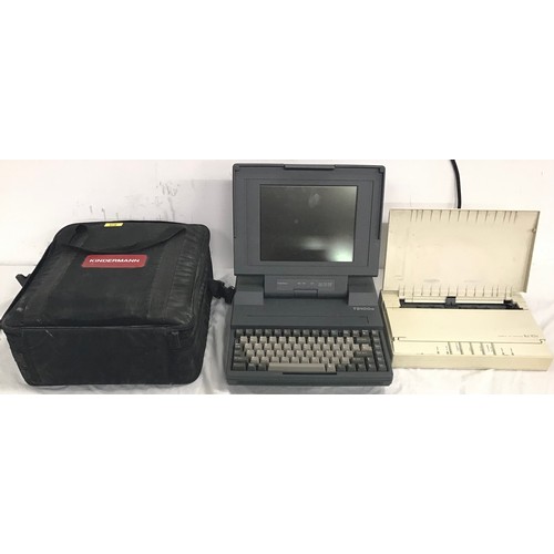 576 - TOSHIBA T3100e, together with a canon bubble jet printer model BJ10e and portable carry case.