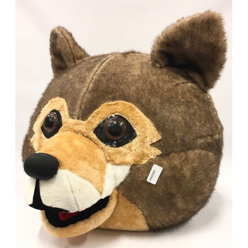 33 - Adult full size Wolf mascot mask together with hands and feet.