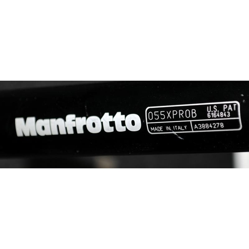 51 - 2 x Manfrotto tripod ref: 055 x PROB c/w Manfrotto 3 way tilting head ref: MH804-3W and Tilting head... 