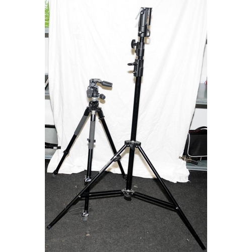 67 - Manfrotto tripod ref: 055 x PROB with 804RC2 3 way tilting head c/w Manfrotto professional photo sta... 