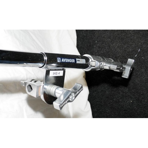 37 - Avenger D600 mini boom in chrome with built in head grip and sliding attachment