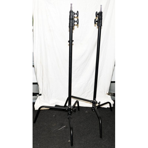 68 - 2 x Avenger C-Stand adjustable base and column with grip arm kit