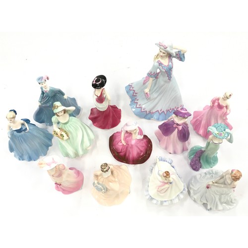 37 - 13 Various mainly Coalport figurines.