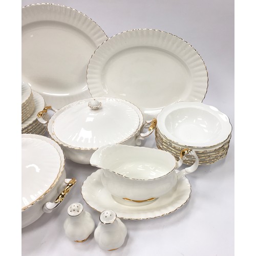 88 - Royal Albert Val D'or dinner service for eight place settings to include tureens, meat platters, sal... 