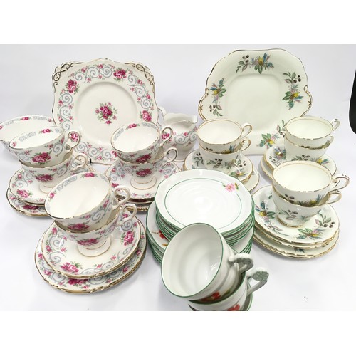 91 - Aynsley china tea set for six together with a Tuscan tea set for six and other etc.