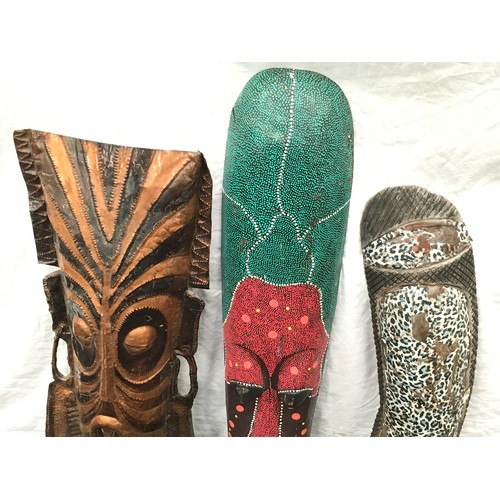 63 - Three African tribal art masks.