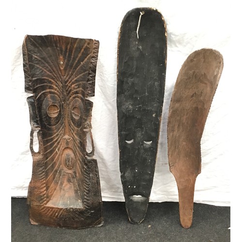 63 - Three African tribal art masks.