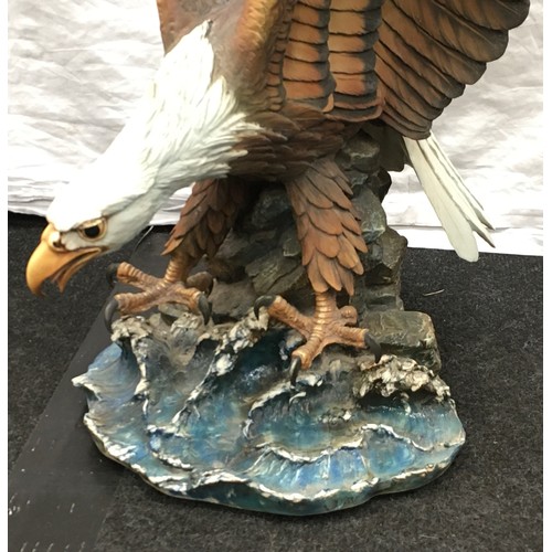 69 - Capodimonte large impressive ceramic ornament of a bald eagle with its wings outstretched marked and... 