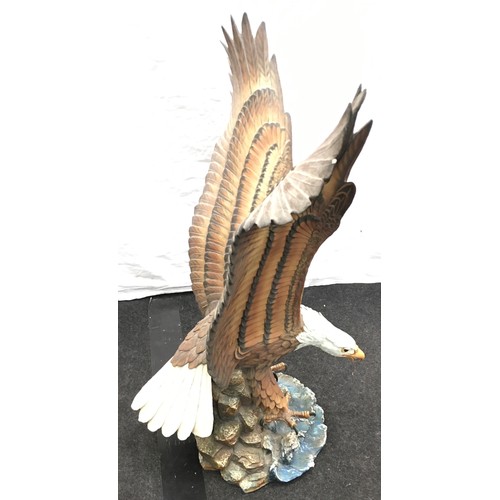 69 - Capodimonte large impressive ceramic ornament of a bald eagle with its wings outstretched marked and... 