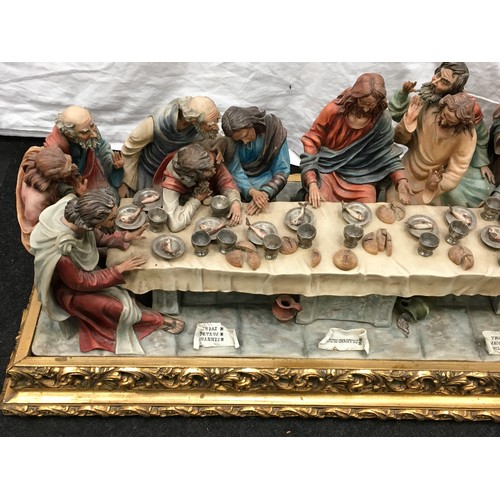 70 - Capodimonte large impressive ceramic ornament scene of The Last Supper featuring Jesus and his disci... 