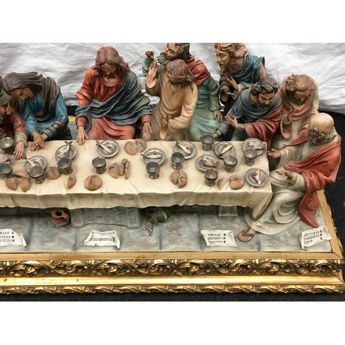 70 - Capodimonte large impressive ceramic ornament scene of The Last Supper featuring Jesus and his disci... 