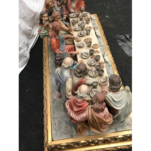 70 - Capodimonte large impressive ceramic ornament scene of The Last Supper featuring Jesus and his disci... 