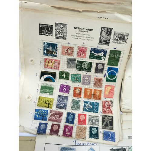 175 - Schoolboy stamp collection. Good collection of world stamps in an album and loose sheets.