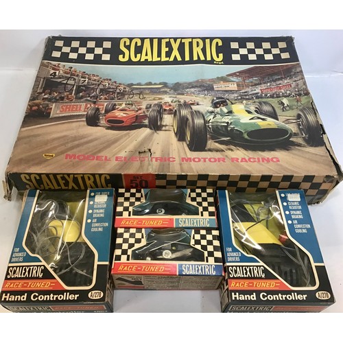 5 - Vintage Scalextric Grand Prix 50 Set with 2 boxed A/270 hand controllers and 2 boxed C7 Rally Mini C... 