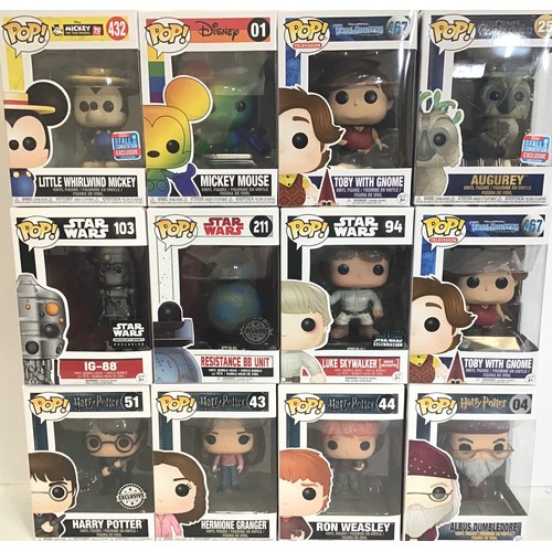 8 - 12 X Funko Pops boxed. Found In Ex condition we have figures to include - Star Wars - Harry Potter e... 