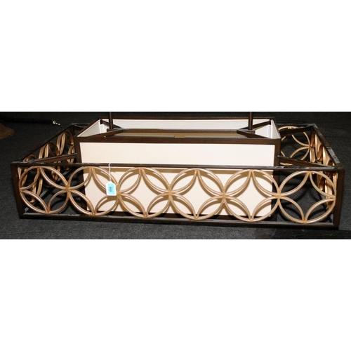 469 - A contemporary heavy dining light fitting by Elstead lighting 103x103x53cm.