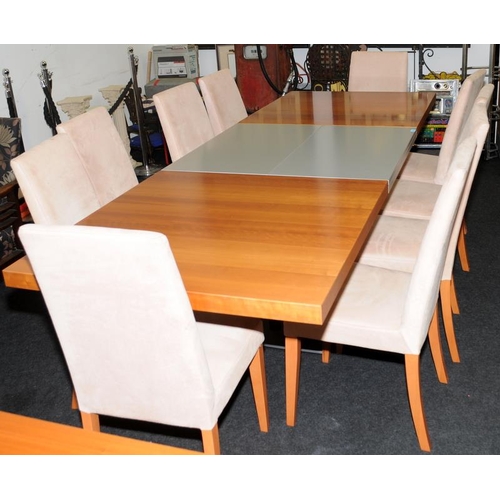 470 - A quality Bo Concept Bari  large extending dining table and 10 chairs 75x264x92 (fully extended) 183... 