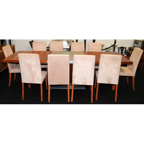 470 - A quality Bo Concept Bari  large extending dining table and 10 chairs 75x264x92 (fully extended) 183... 