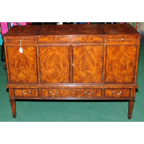 477 - A Theodore Alexander Althorp burr walnut veneer drinks cabinet 90x122x43cm.