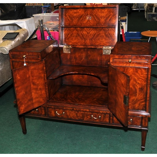 477 - A Theodore Alexander Althorp burr walnut veneer drinks cabinet 90x122x43cm.