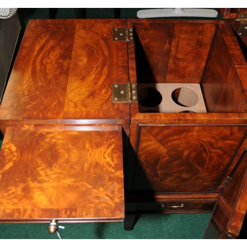 477 - A Theodore Alexander Althorp burr walnut veneer drinks cabinet 90x122x43cm.