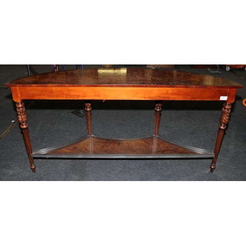 480 - A Theodore Alexander regency style one drawer demi lune console/hall table 88x178x46cm.