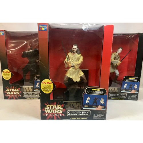 16 - Star Wars interactive characters x 3. These are boxed and in used conditions and include - Qui-Gon J... 