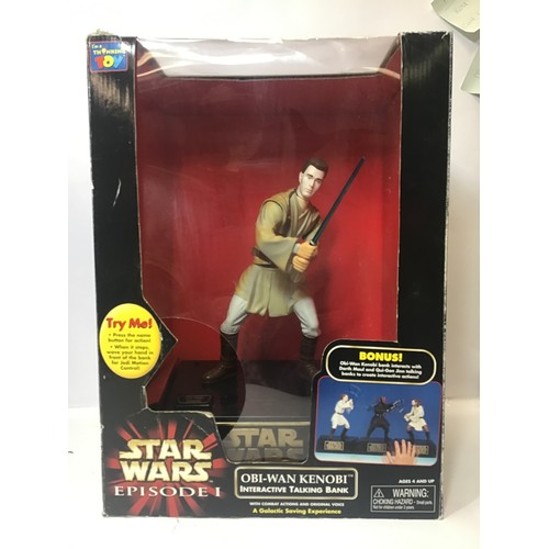 16 - Star Wars interactive characters x 3. These are boxed and in used conditions and include - Qui-Gon J... 