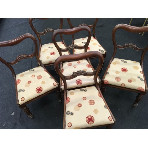 460 - Set of six Victorian mahogany balloon back dining chairs.