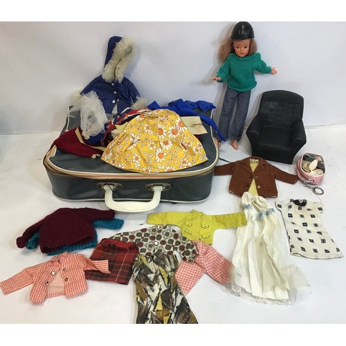 11 - Case with Sindy doll and various clothing and accessories etc.