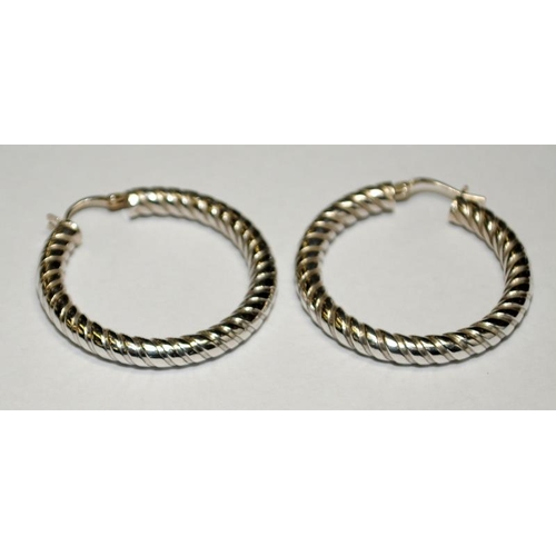 386 - large .925 silver hoop earrings