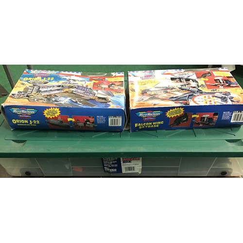 12 - Set of Tomi racing car set along with 2 boxed used Micro Machines - Orion J-22 submarine base and a ... 